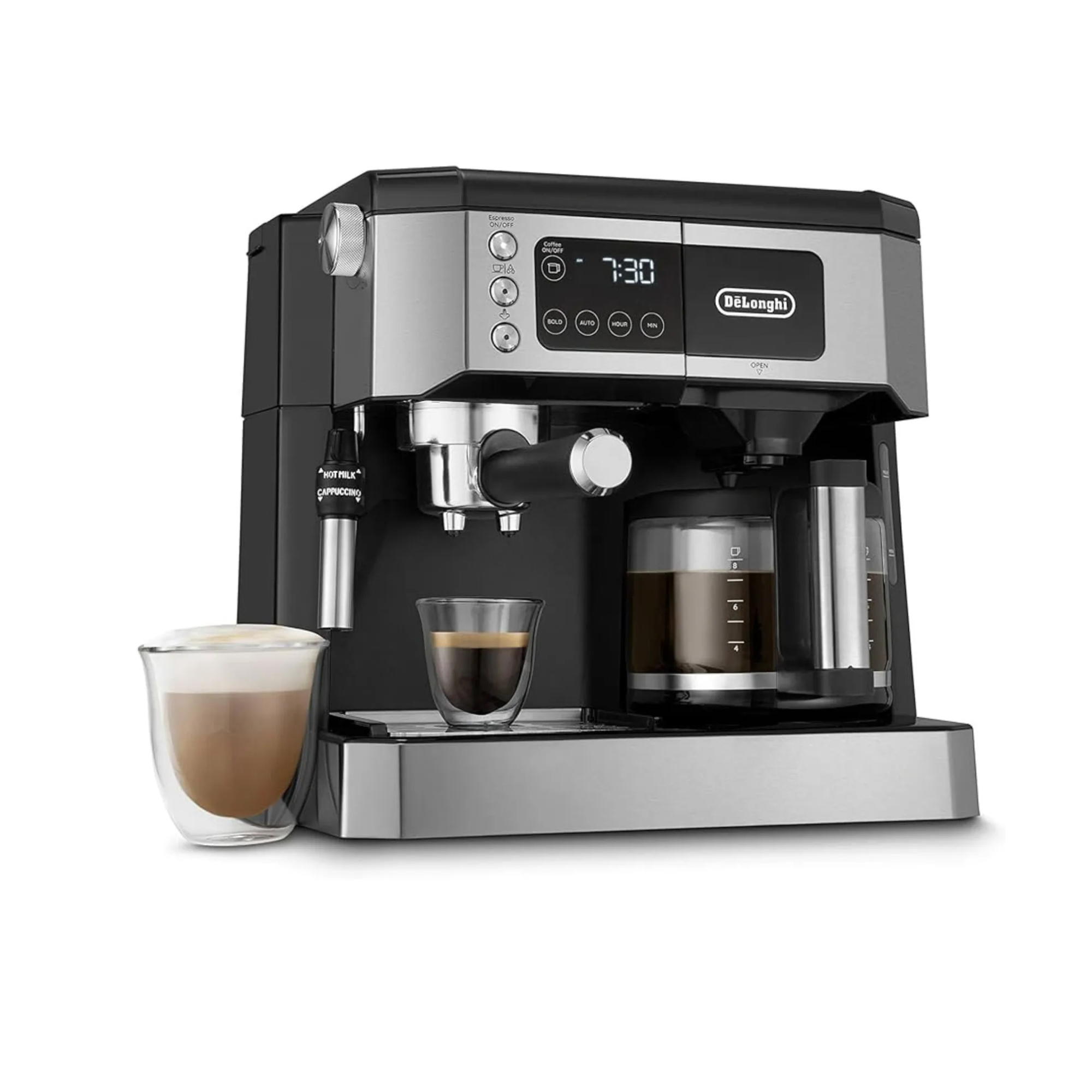 De'Longhi All In One coffee maker on a white background