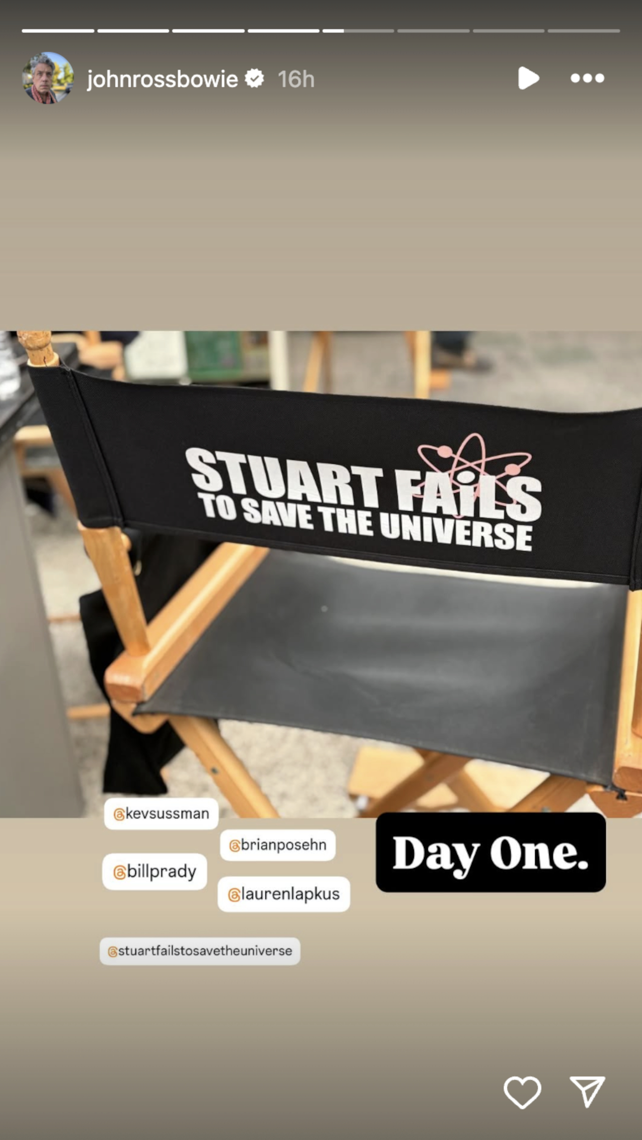 John Ross Bowie's Instagram story