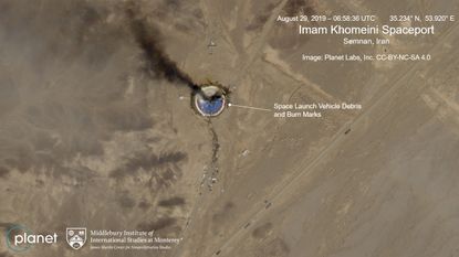 Rocket launch pad at Imam Khomeini Space Center.