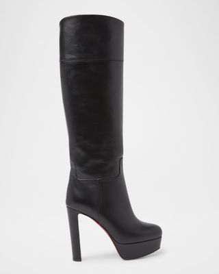 Loo Leather Red Sole Knee Boots