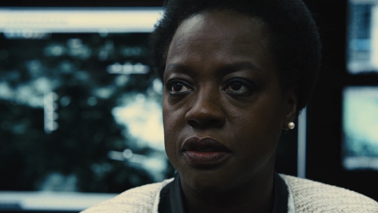 Amanda Waller confronting Bloodshot in The Suicide Squad 