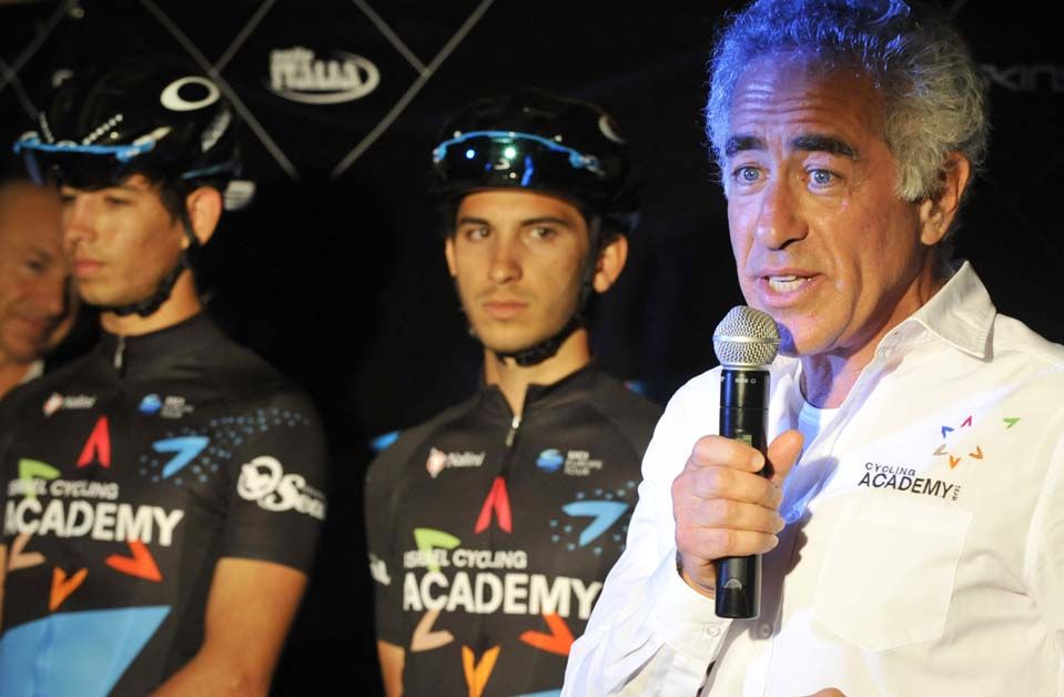 Co-owner Sylvan Adams speaks at the team presentation