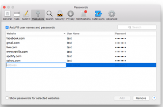 safari passwords add