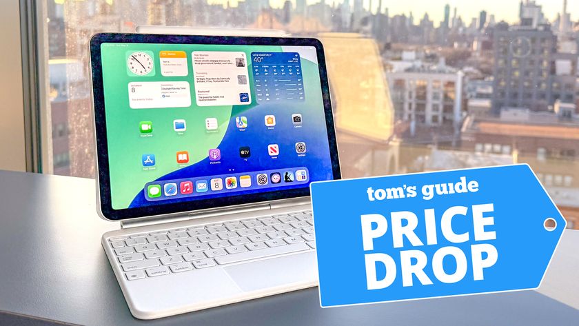 iPad Air with keyboard on window ledge