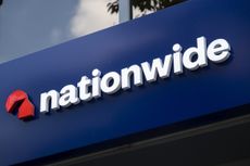 Nationwide Building Society logo outside branch after rebrand