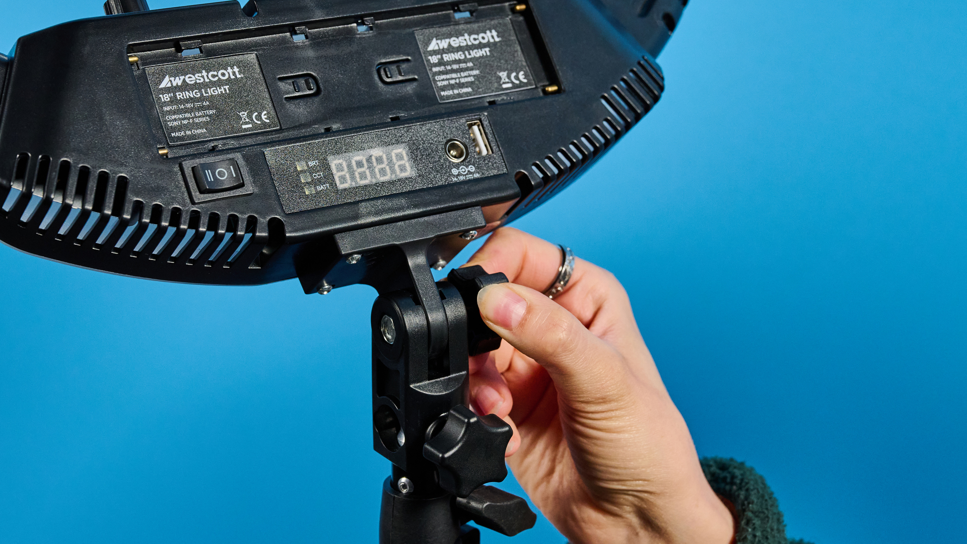 A Westcott 18-inch Bi-Color LED Kit ring light