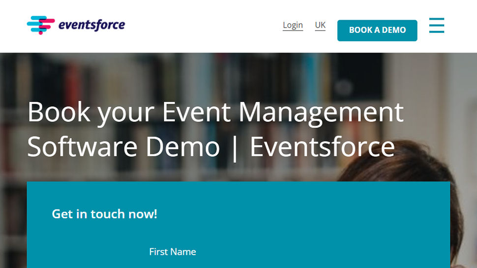 Tangkapan layar situs web untuk Eventsforce