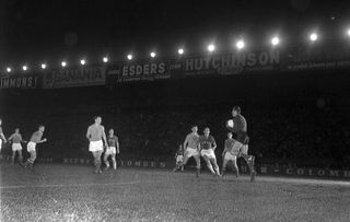 Soviet Union and Yugoslavia in action in the 1960 European Nations' Cup final.
