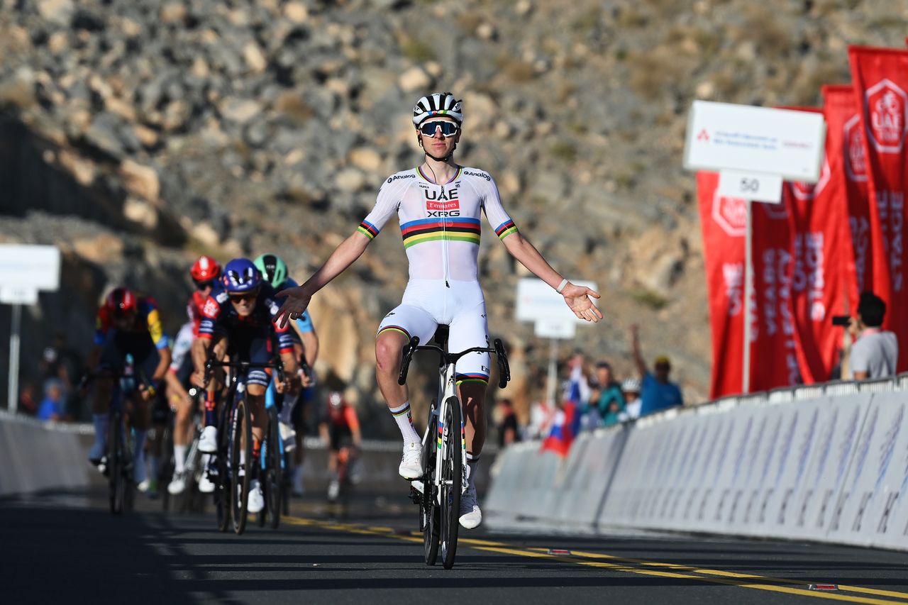 Tadej Pogačar on Jebel Jais at the UAE Tour