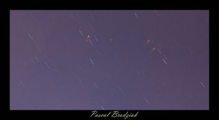 The Draconid meteor shower of 2011 over France.