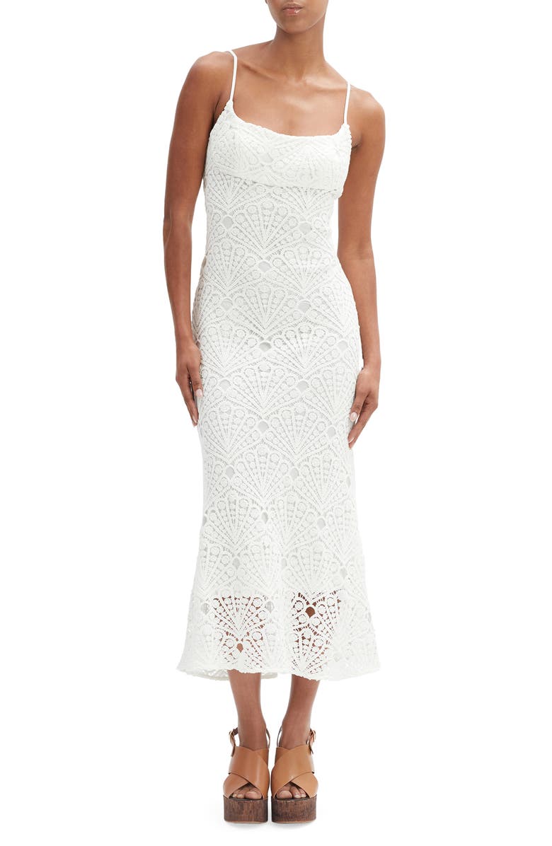 Adoni Fan Lace Midi Slipdress
