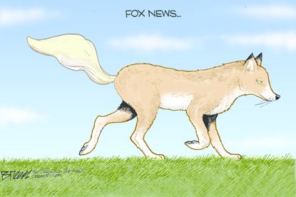 Political cartoon U.S. Fox News Trump media bias