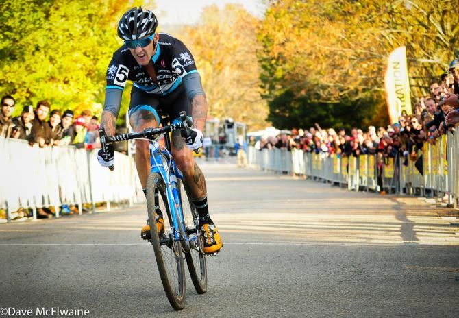 Ben Berden (Raleigh Clement) taking fourth place in front of a huge crowd