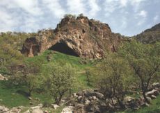 The steep entrance to Shanidar Cave.