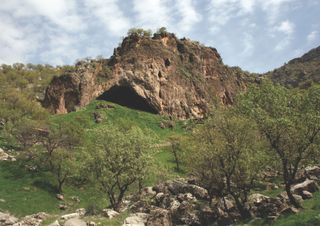 The steep entrance to Shanidar Cave.