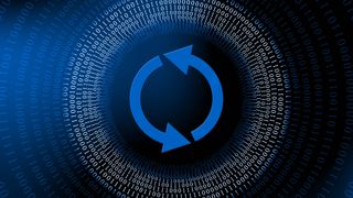 Refresh arrow circle on with data numbers in background