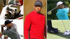 Tiger Woods in the middle, with various pictures of him around it