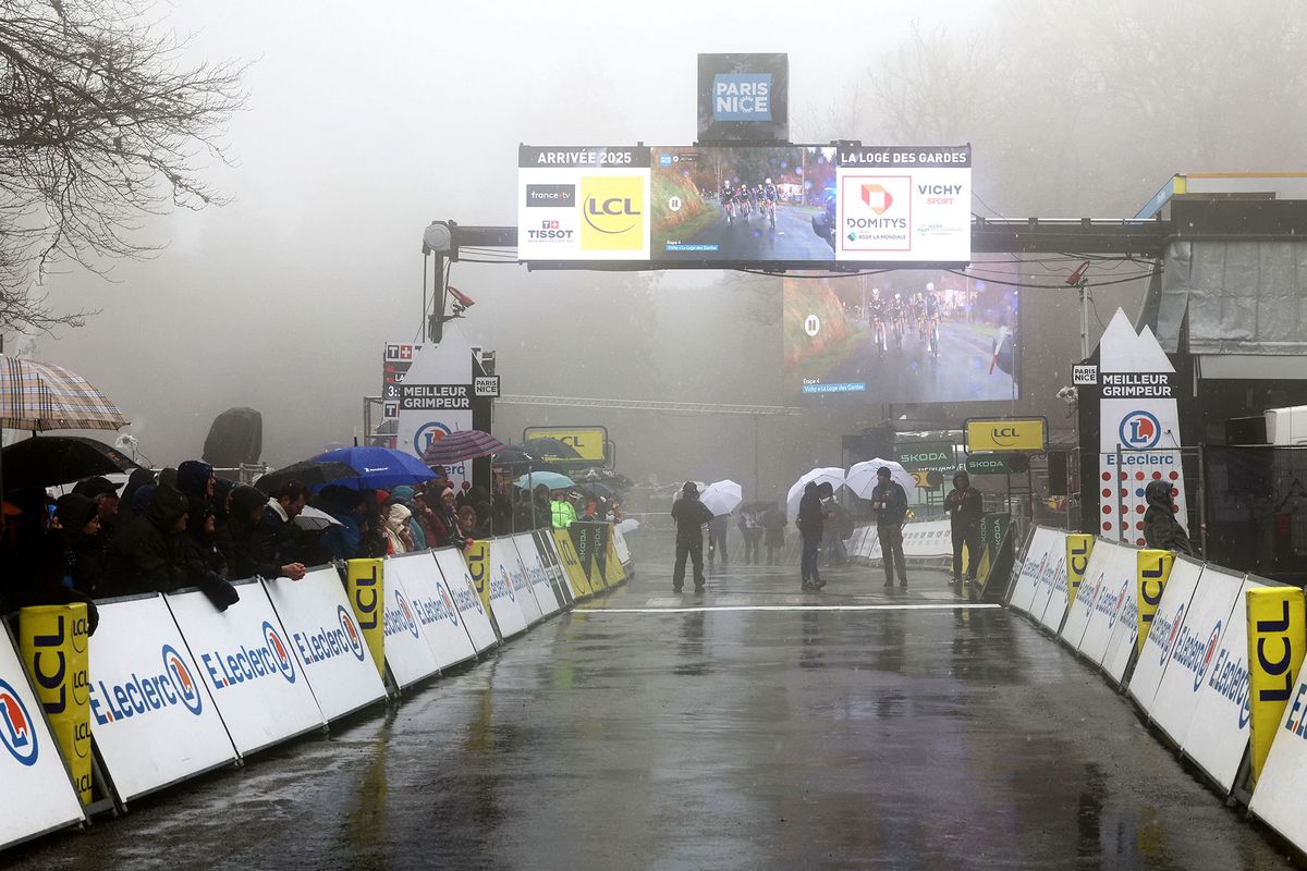 This was the scene at the finish line awaiting the riders