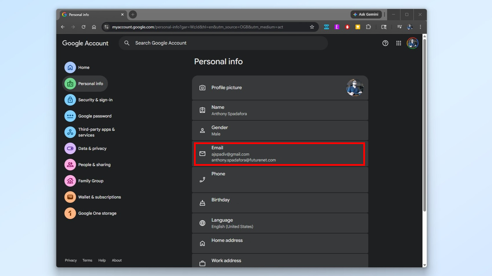 How to change your Google Address on desktop
