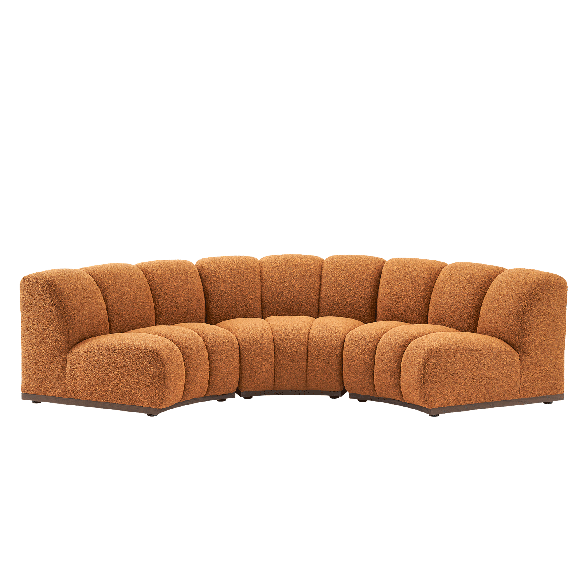 Castlery Marlow Performance Bouclé Curve-3 Seater Sofa against a white background