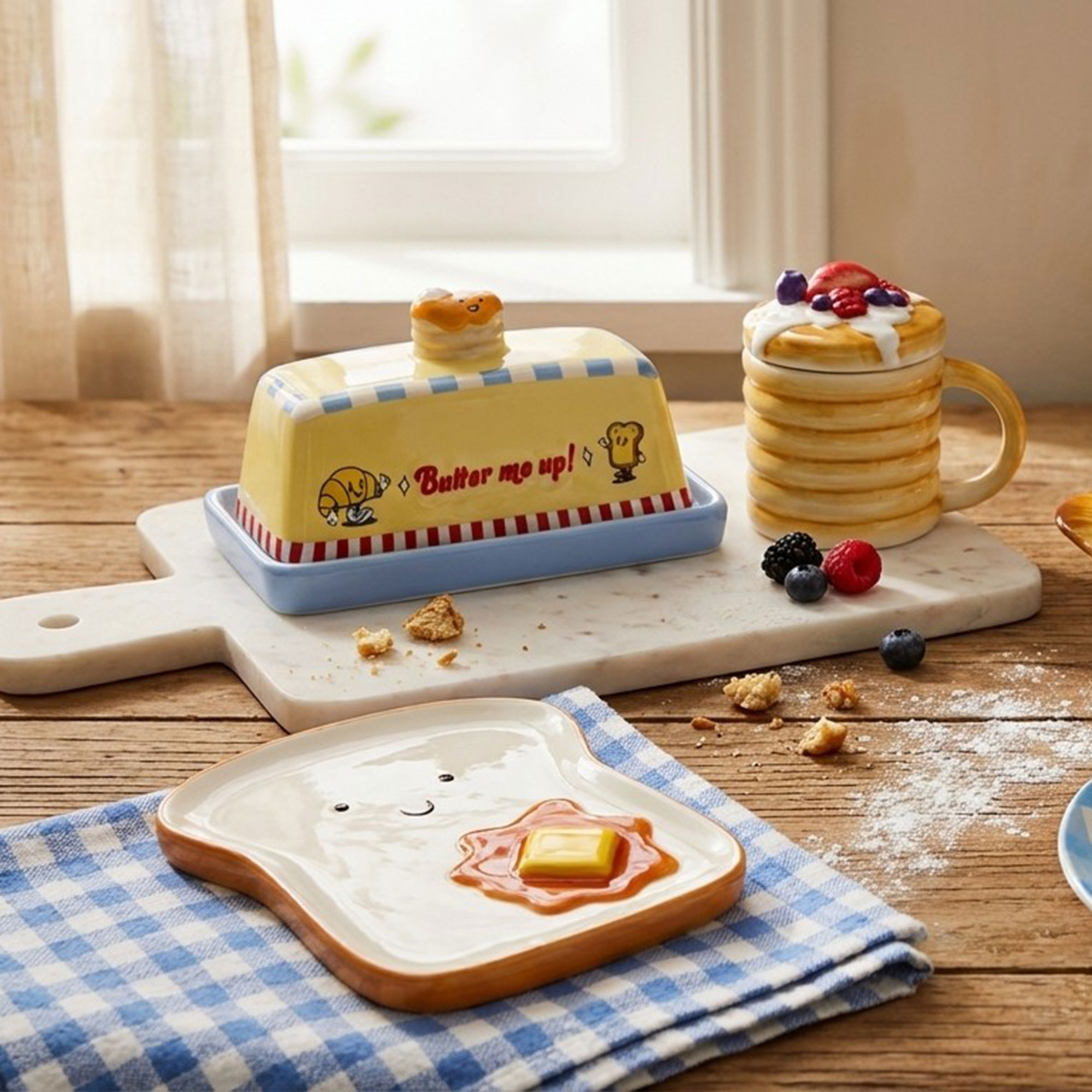 A collage of primark kitchen ware on a kitchen bench