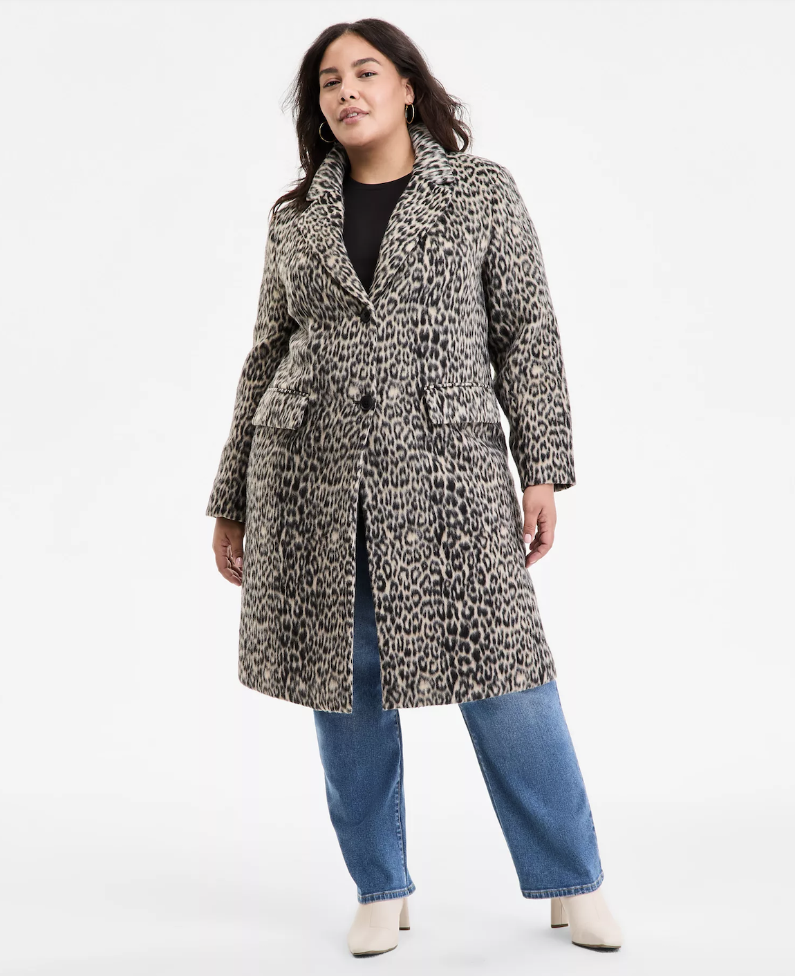 BCBGMAXAZRIA, Plus Size Single-Breasted Coat