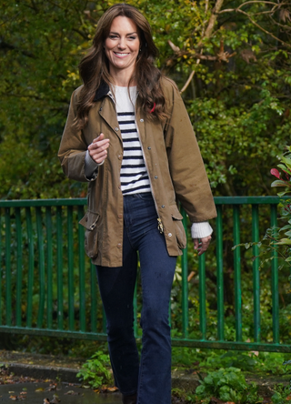 Catherine, Princess of Wales takes part in a 'Dad Walk' during a visit to "Dadvengers", a community for dads and their children, in north London on November 1, 2023, to highlight the important role that Dads play in their children's earliest years