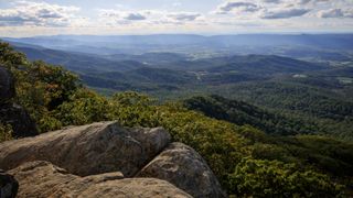 This is a view of Shenandoah national park and the surrounding area as seen from the top of Mary's Rock