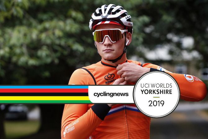 The Netherlands&#039; Mathieu van der Poel trains in Yorkshire ahead of the 2019 World Championships elite men&#039;s road race 