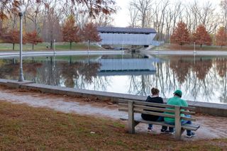 'american modern' book pic showing modernist building in columbus indiana