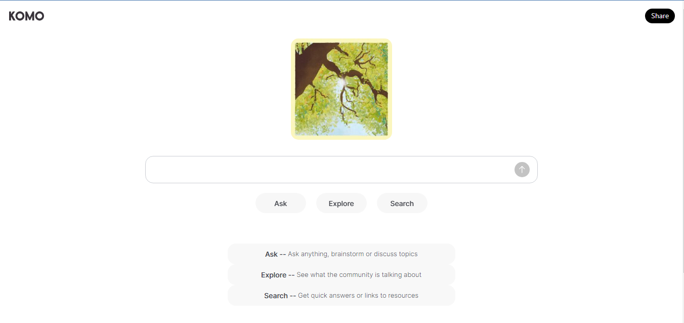 Website screenshot for Komo