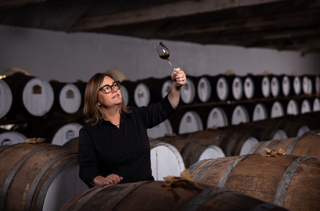 Seppeltsfield chief winemaker, Fiona Donald, in the Centennial Cellar