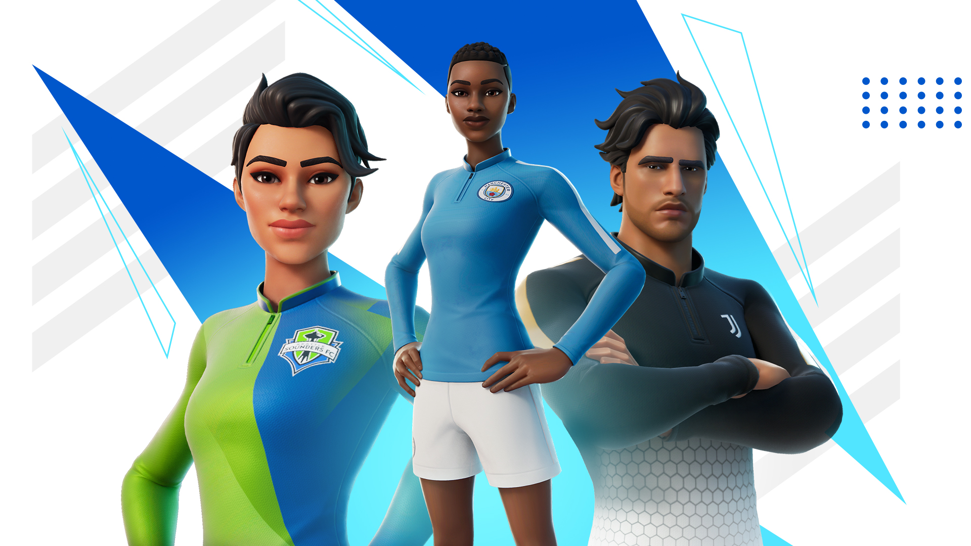 Some of Fortnite's new football strips.