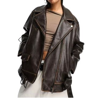 ASOS Washed Faux Leather Jacket 