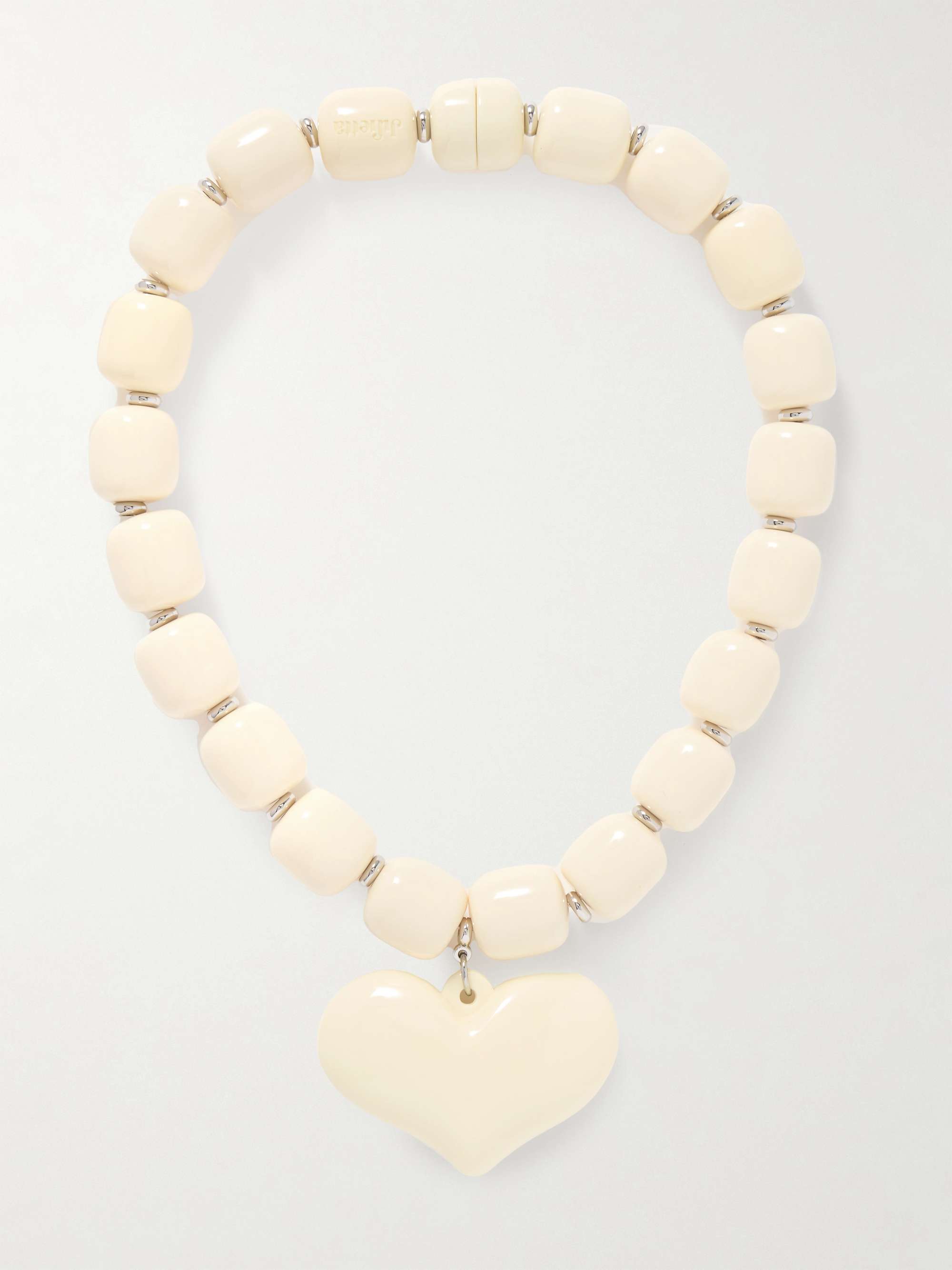 Amore Silver-Tone and Resin Necklace