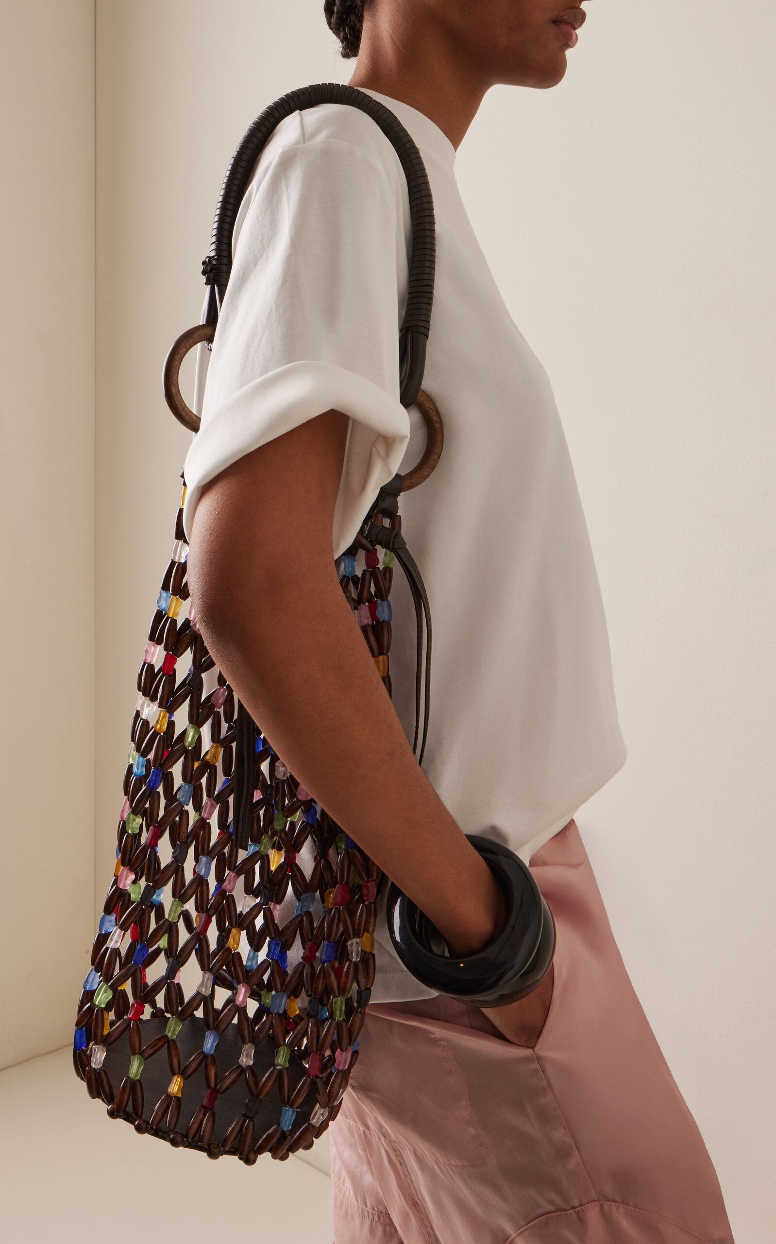 Del Mar Beaded Bucket Bag