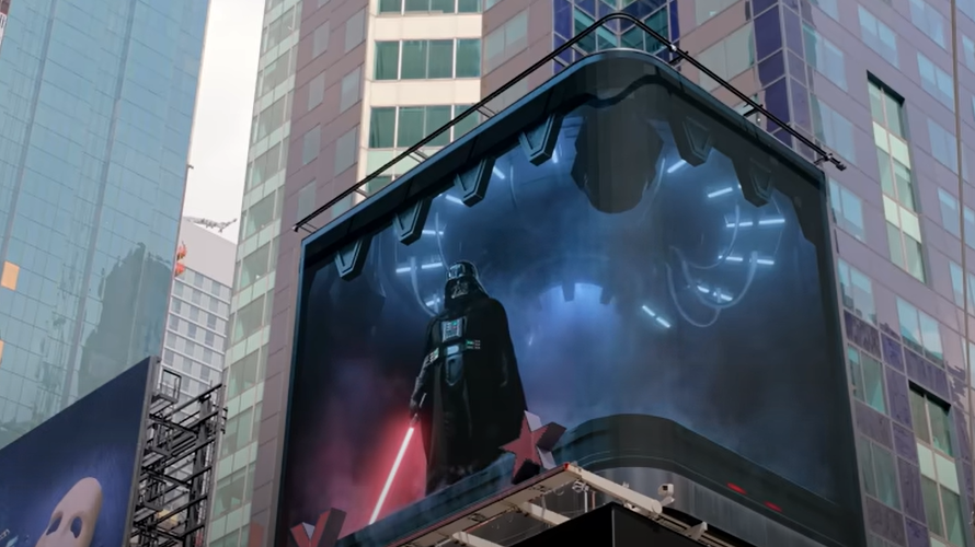 How LG OLED brings Darth Vader to life in Times Square.