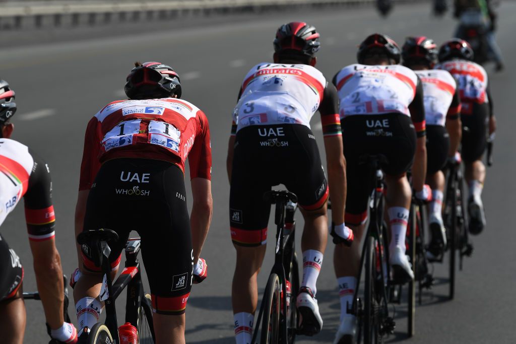 UAE Team Emirates carefully protected Tadej Pogacar