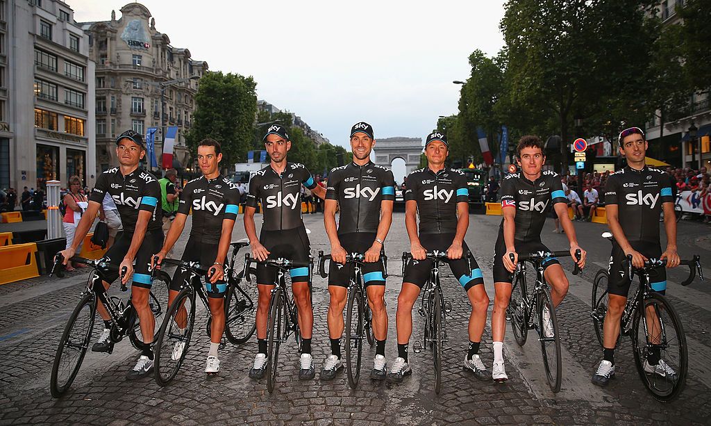 in action during the twenty first stage of the 2014 Tour de France, a 138km stage from Evry into the Champs-Elysees, on July 27, 2014 in Paris, France.