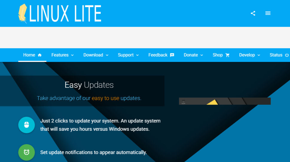 Linux Lite website screenshot (May 2025)