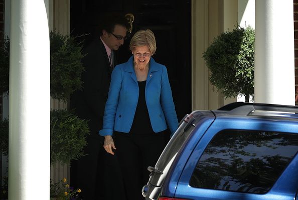 In her first official campaign appearance with Hillary Clinton, Senator Elizabeth Warren (D) of Massachusetts slammed Republican presidential candidate Donald Trump.