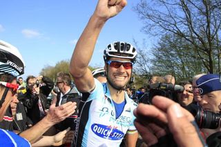 Rich applause for Tom Boonen from his home crowd at the Tour of Flanders