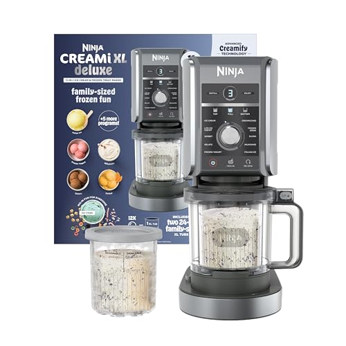 Ninja Creami Deluxe Ice Cream Maker | 11-In-1 Create Frozen Desserts, Sorbet, Milkshakes, Yogurt &amp;amp; More | Includes 2 Dishwasher Safe Xl 24 Oz. Tubs With Storage Lids | Silver | Nc501