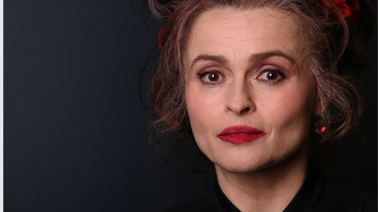 helena bonham carter on a navy background
