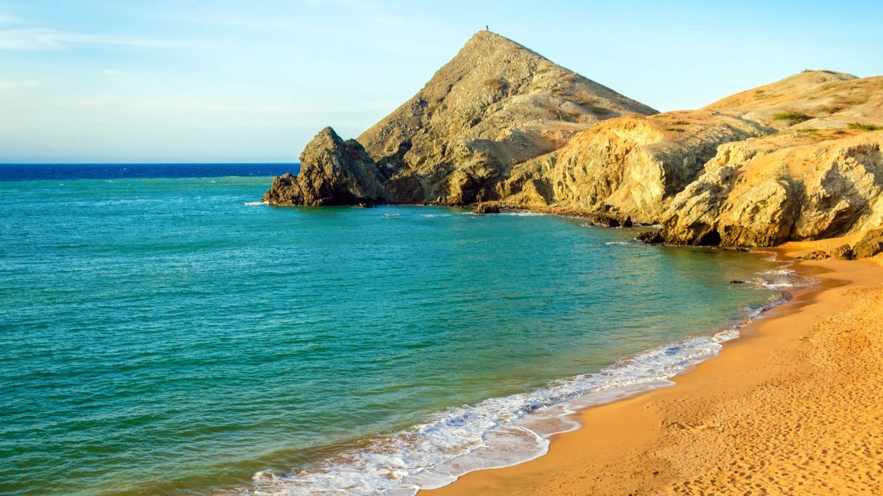 A beach at Pilón de Azúcar on La Guajira Peninsula in Colombia  