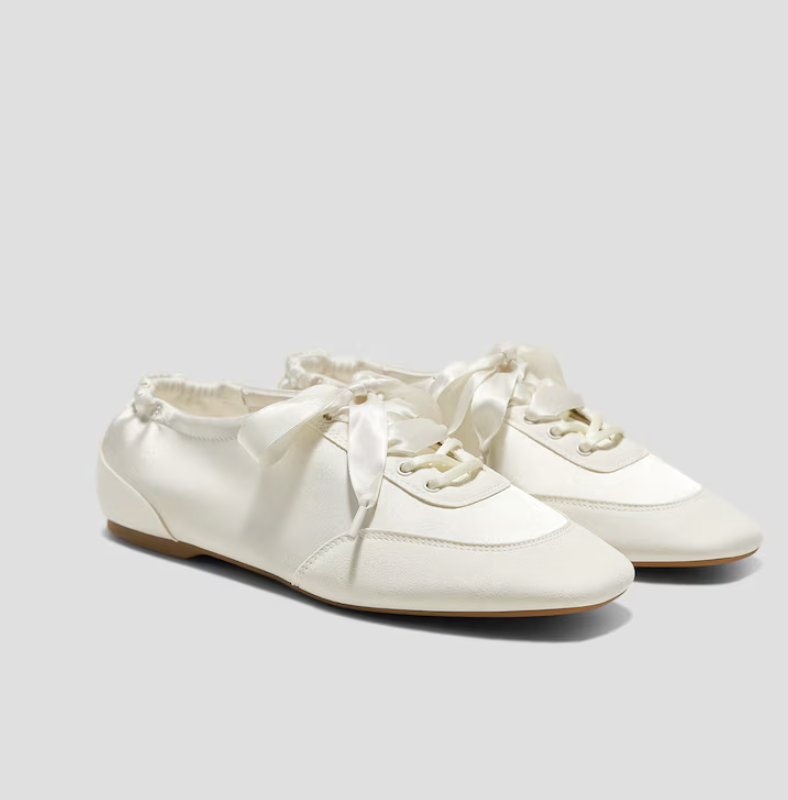 Vivaia, Square-Toe Lace-Up Sneakerinas