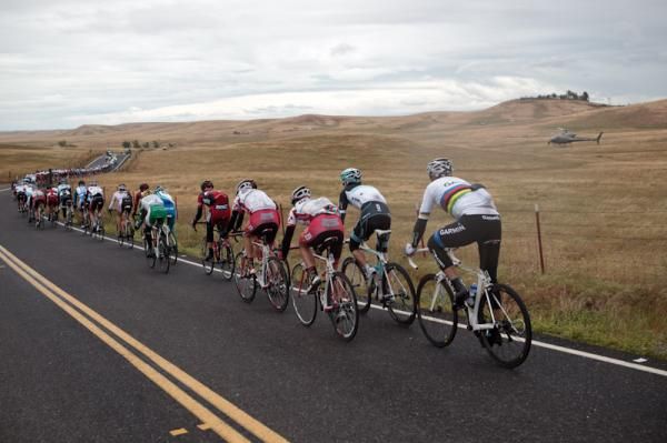For most of the day the bunch stayed strung out