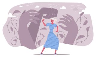 Illustration of women dealing with a panic attack