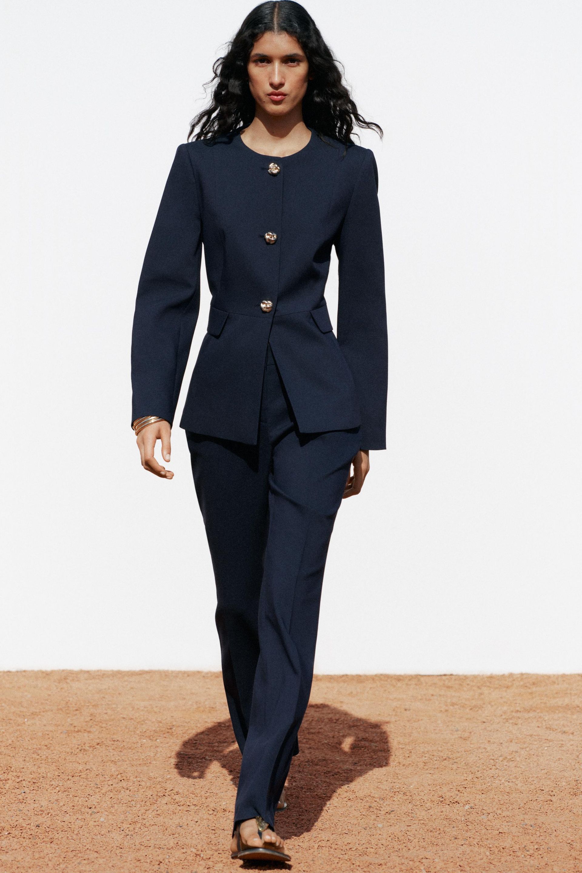 Fitted Round Neck Blazer
