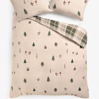 Next Reversible Spruce and Check Duvet Set